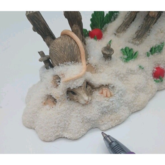 Charming Tails Hot Doggin Mouse Figurine Dean Griff Silvestri Snow Ski Slope - Picture 10 of 10